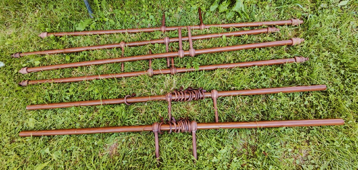 6ks zánovné garniže 150cm - orech - 2