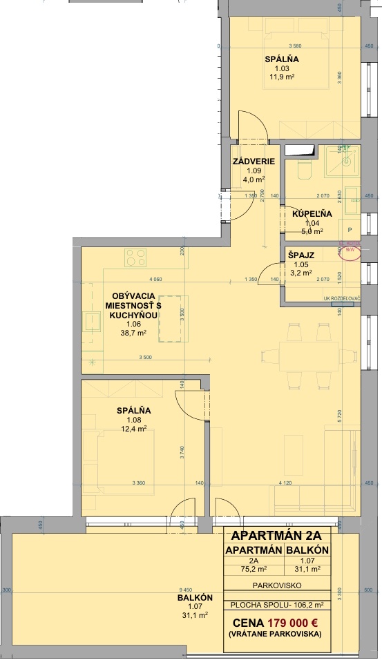 Predaj 3 - izbového apartmánu s balkónom (2A), Z. Šírava - 2