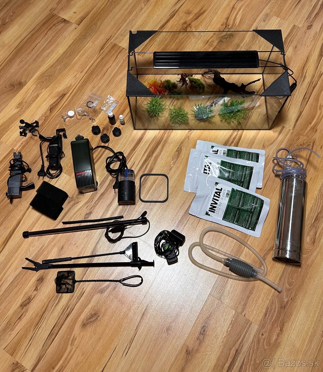 🐠Predám akvárium 60×30×30 cm (54 L) spolu s príslušenstvom - 2