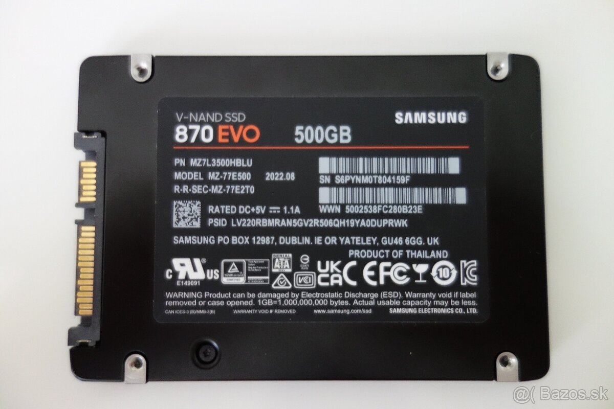 500GB SSD SAMSUNG 870 Evo 2.5" SATA - 2