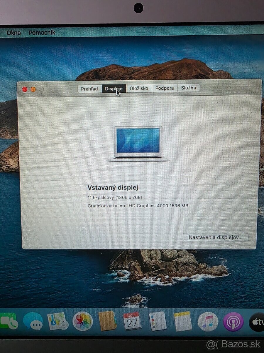 Predám Apple Macbook Air 11 palcový 2012 procesor core i5 - 2