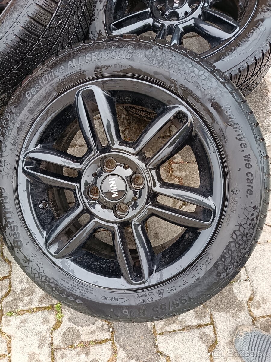 MINI original disky + celoročné pneu - 2