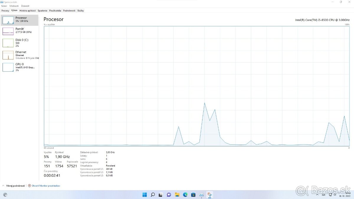 HP EliteDesk 800 G4 SFF /i5-8500,6jadro,3GHz/8GB/256GB SSD - 2