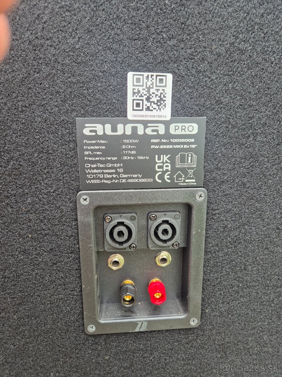AUNA REPRODUKTOR Pro PW-2522 MKII passiv. 1500W -750WRSM - 2