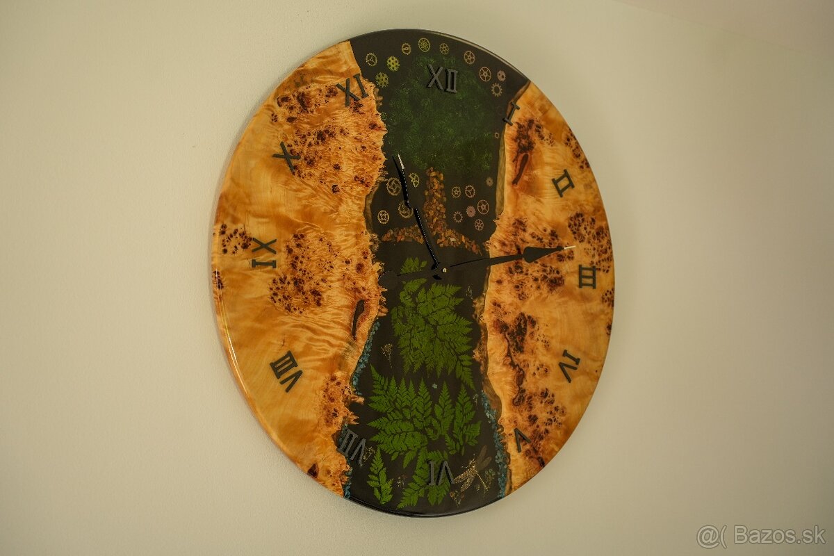 Hodiny ockovy topol a epoxid - 2