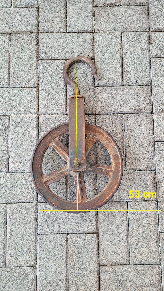 Starožitná liatinová kladka - 2