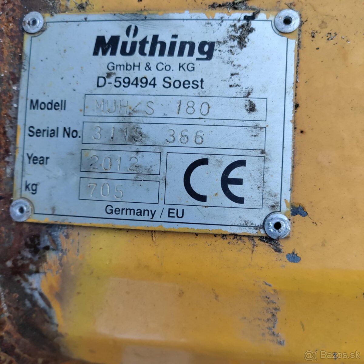 Predám mulčovač Mulcher Müthing MU-H/S 180 - 2