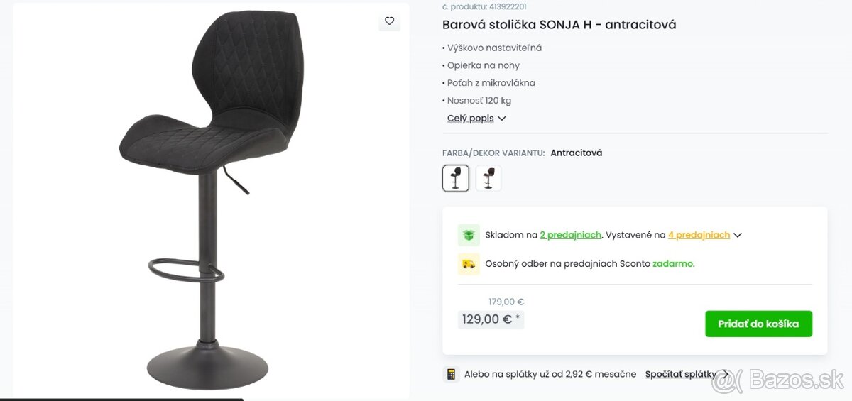 Barová stolička SONJA H - 2