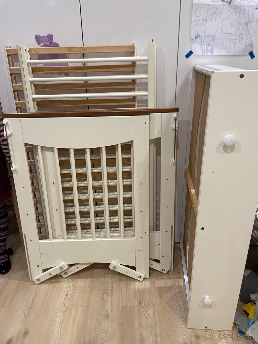 Detská postieľka s hojdacím mechanizmom / kolíska 120x60 - 2