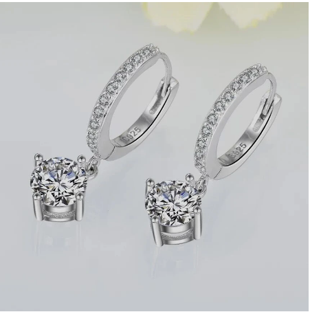 Strieborné náušničky so zircónmi - 2