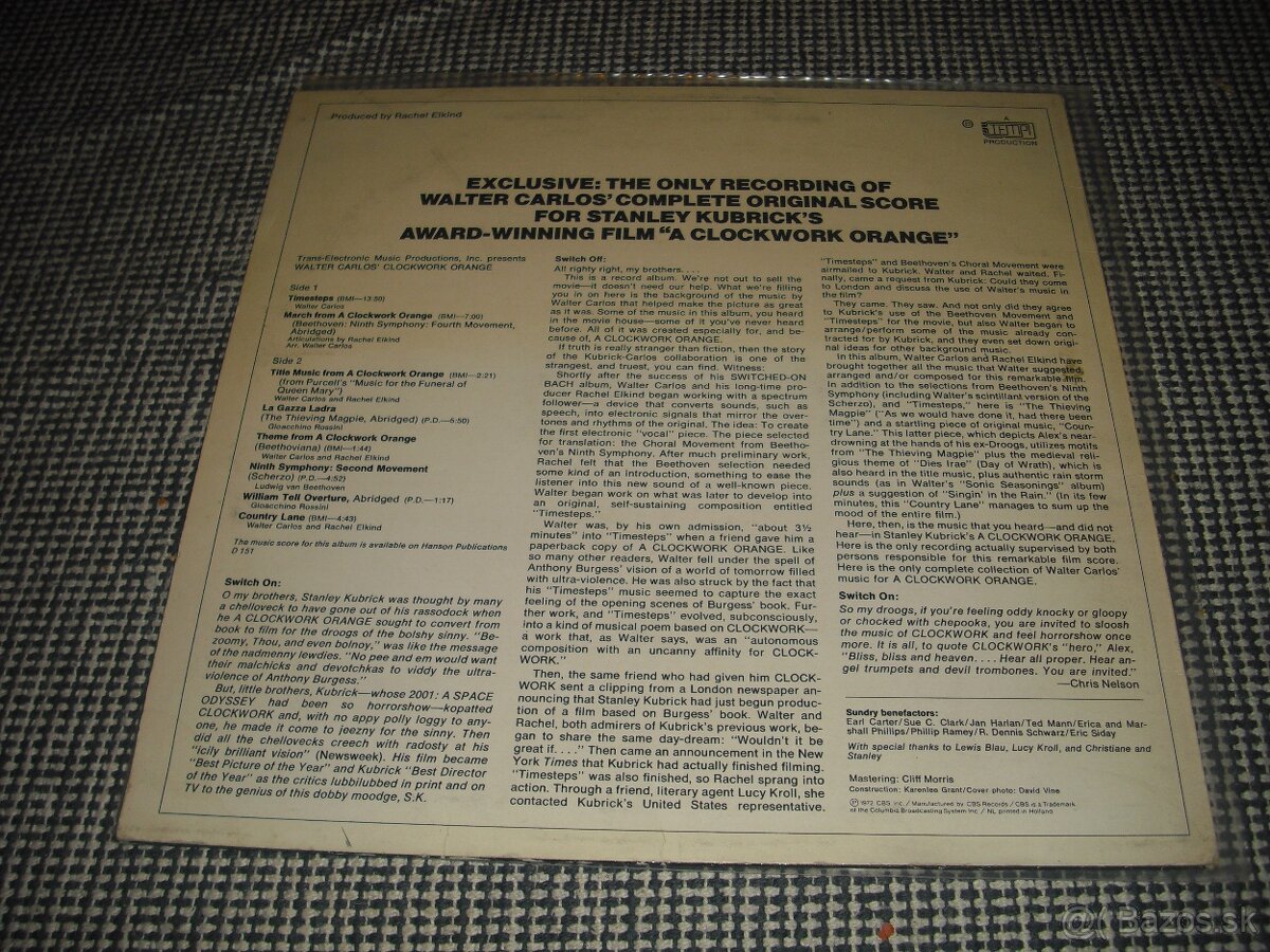 Predam A Clockwork Orange Walter Carlos + USA Orig Plagat - 2