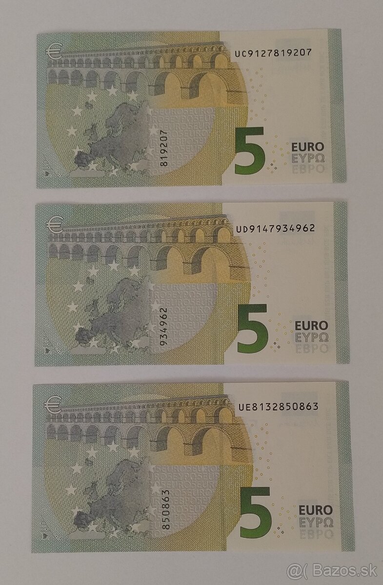 3ks 5 euro bankovky 2013 - 2