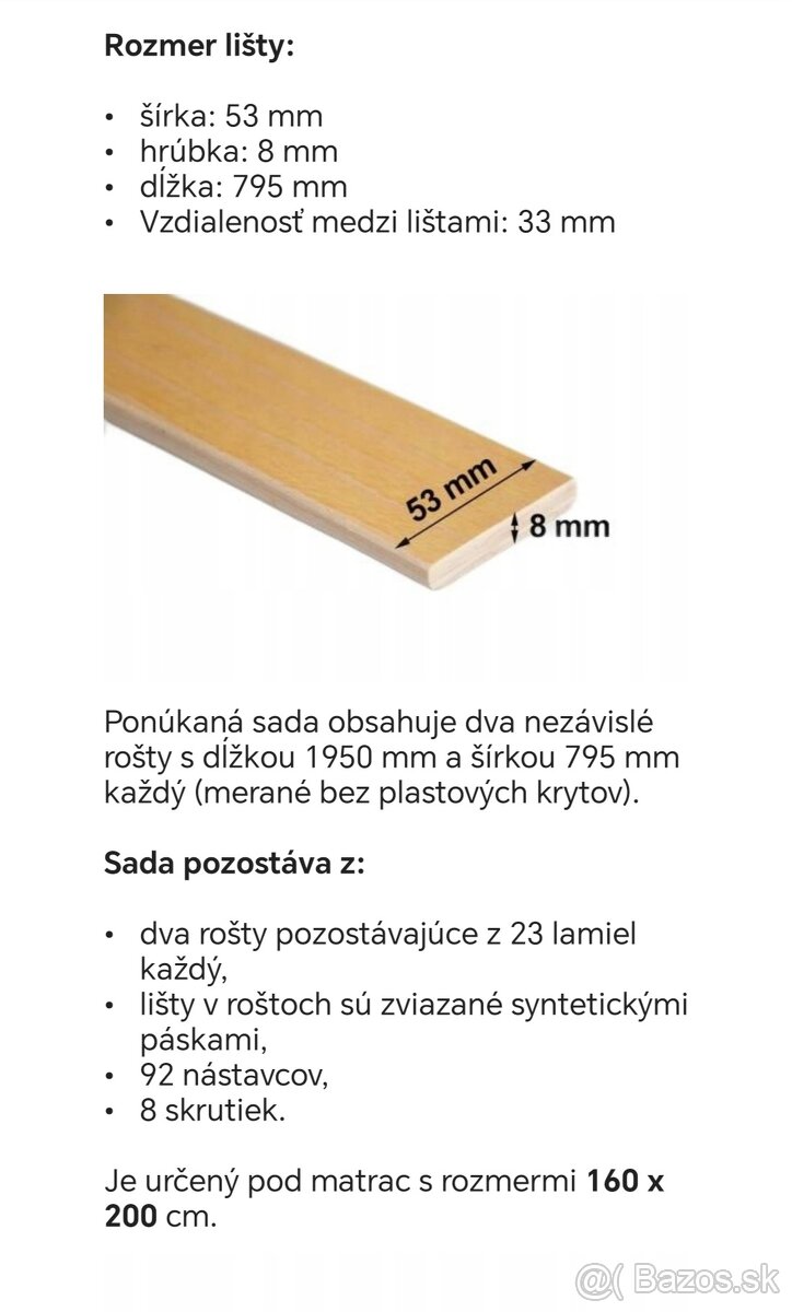 Dreveny rošt, lamely - 2