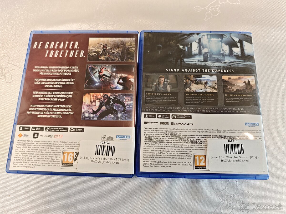 Predám hry Spiderman 2 a Jedi Survivor PS5 - 2