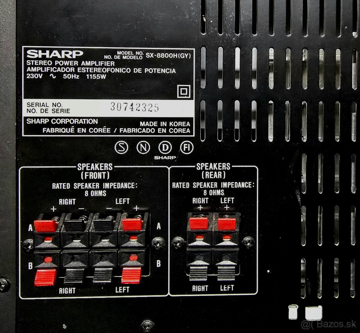 Predam koncovy zosilovac Sharp SX 8800H - 2