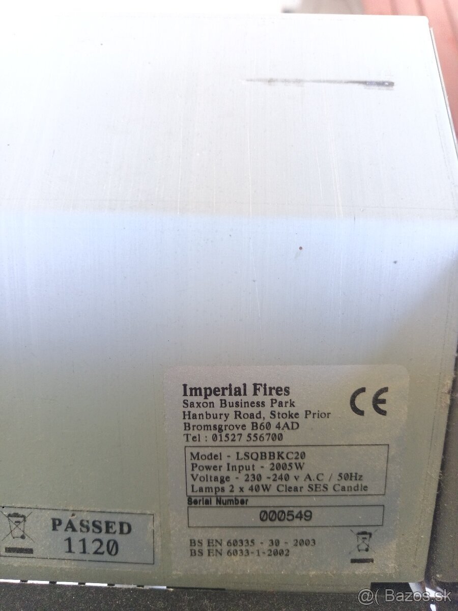 Elektrický vstavaný krb 2000W - 2