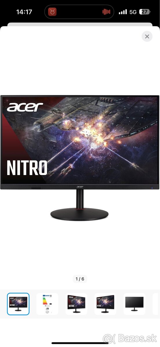 Monitor 4K 144hz 31.5" Acer Nitro Gaming XV322QKKVbmi - 2