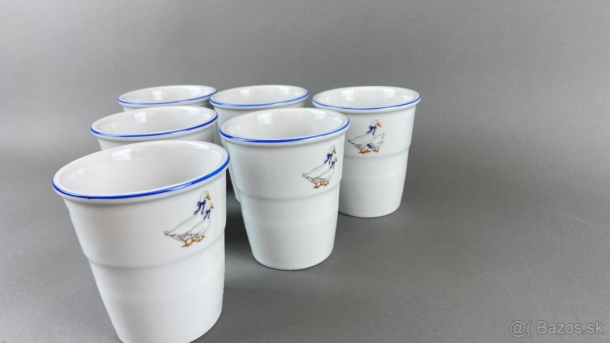 Pohár husi, s modrou linkou Moritz Zdekauer 6ks - 2