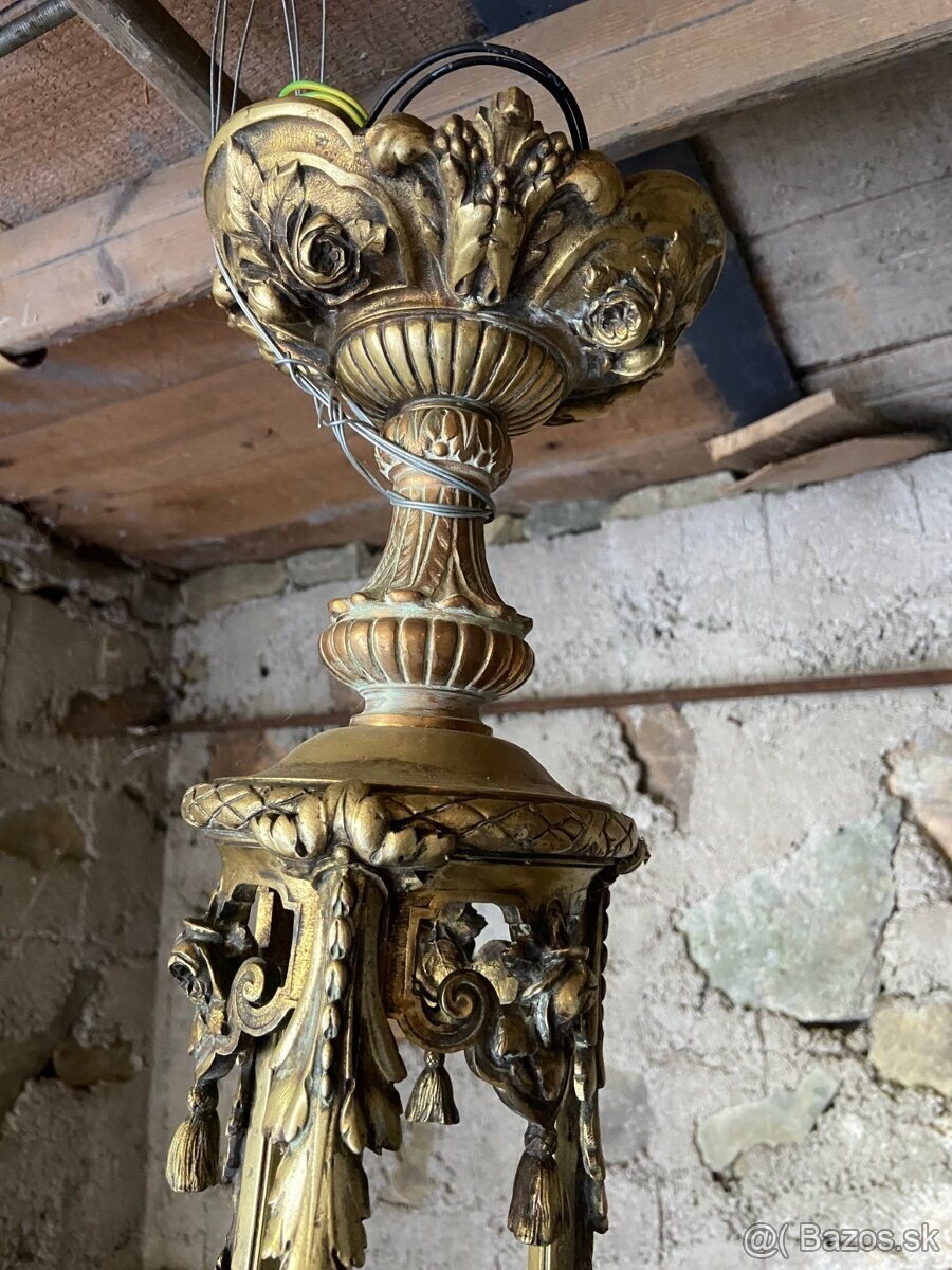 Starožitný mosádzny luster - 2