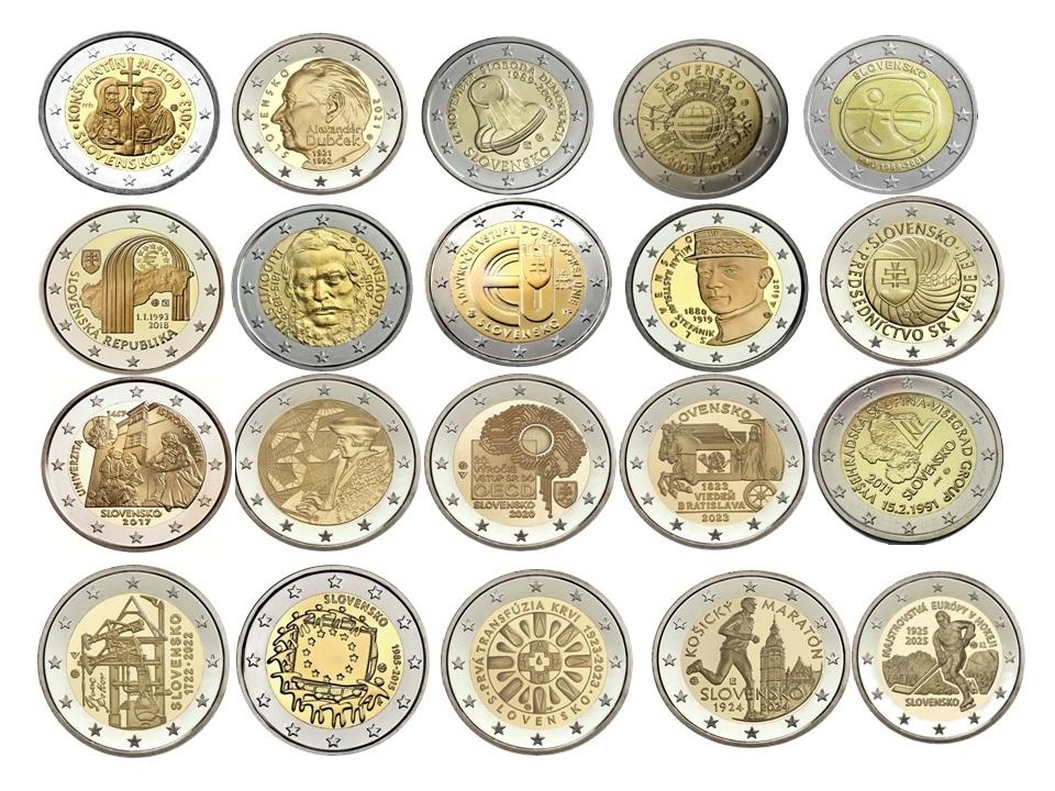 💎 Top sada 2 € mincí SR 2009–2025 – Hodnota rastie v čase - 2