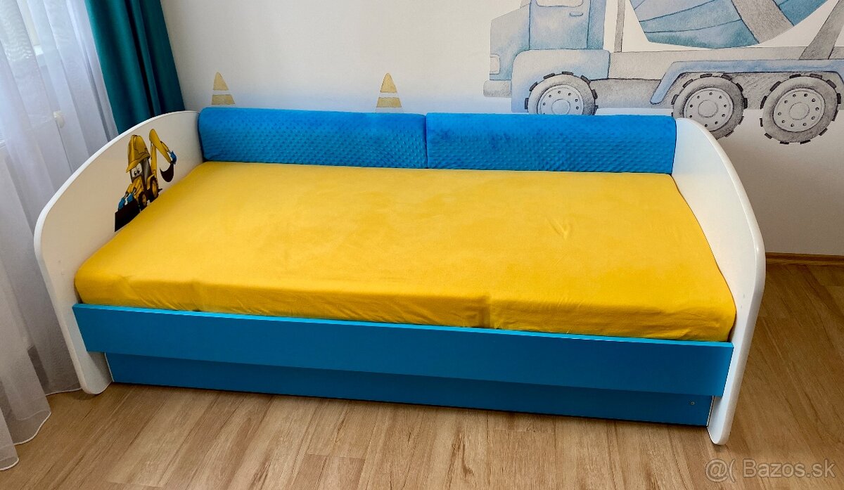 ZNÍŽENÁ CENA Detská posteľ so zásuvkou 180x90 BÁGER - modrá - 2