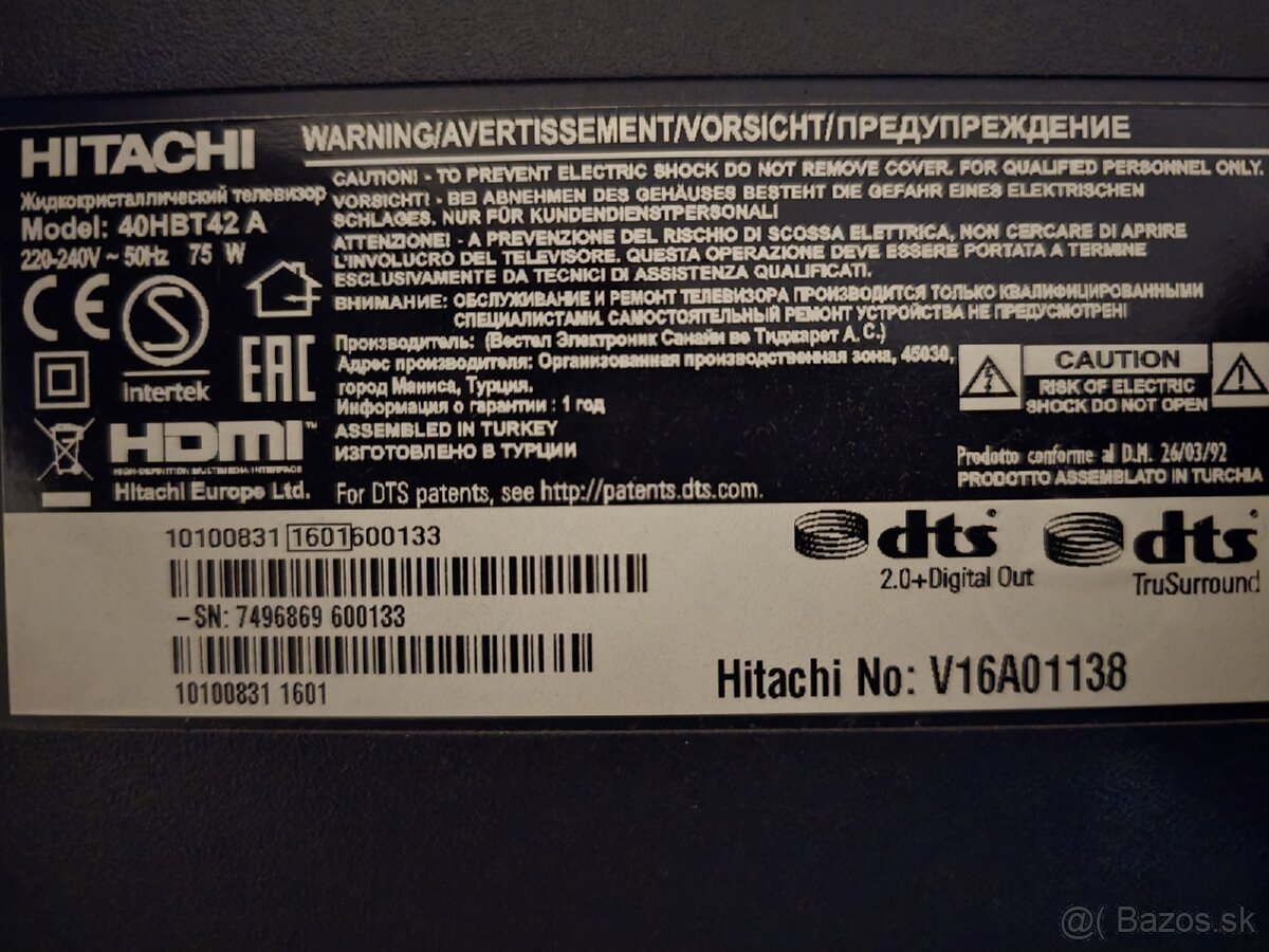 TV Hitachi 40hbt42a - 2