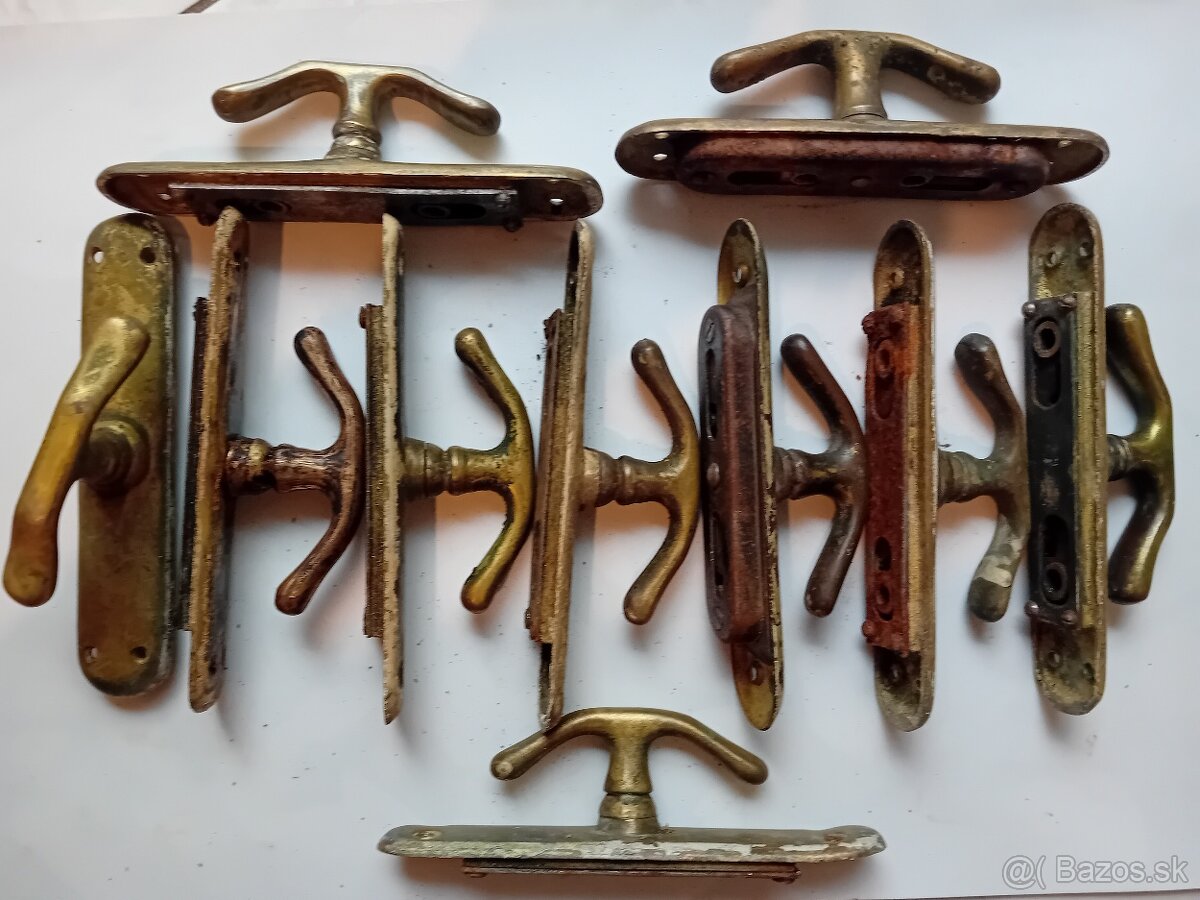 Staré mosadzné okenné kľučky - 2
