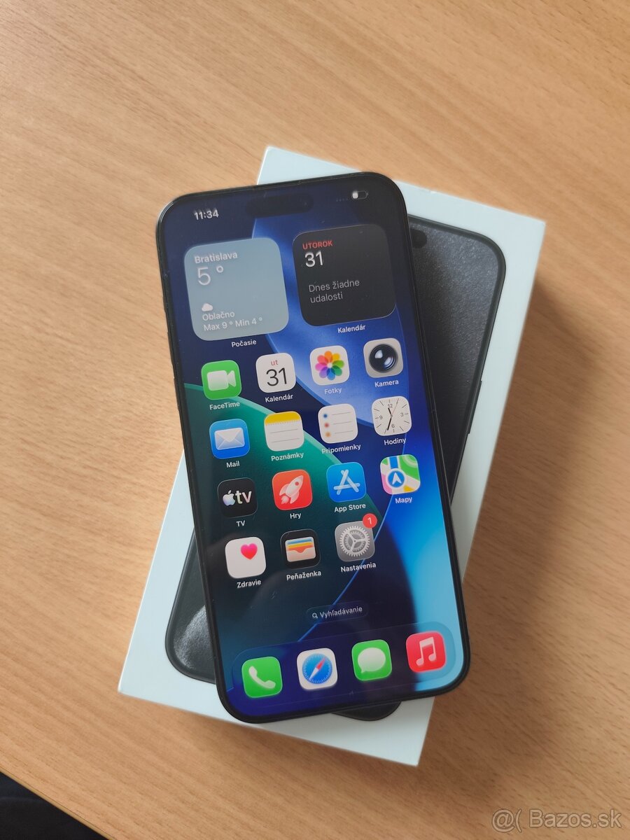 iPhone 15 Pro Max Black Titanium 256GB Top stav - 2