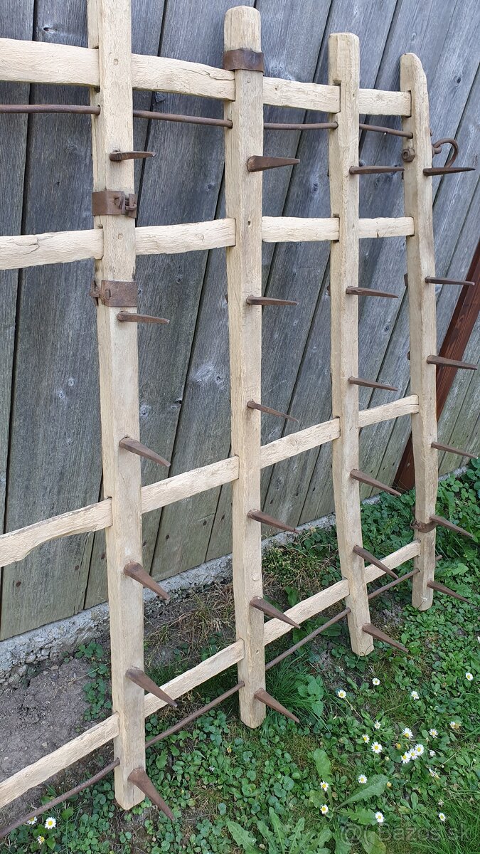 Drevená poľnohospodárska brána (dekorácia chata záhrada) - 2