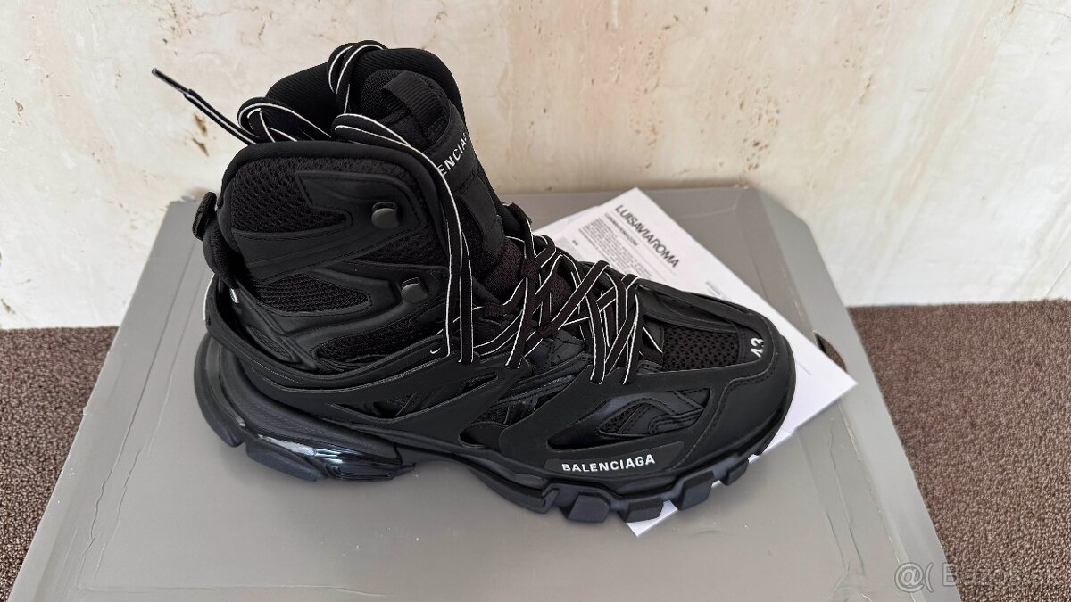 ORIGINAL Balenciaga Black Track Hike High Top Sneakers 43 - 2