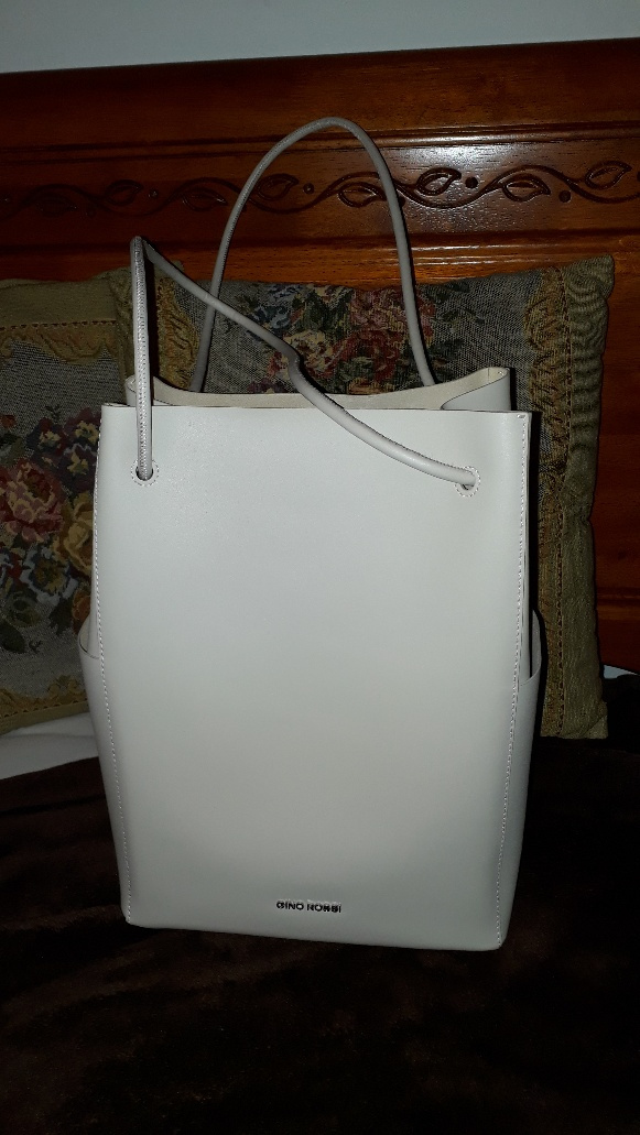 biela kožená kabelka ginno rossi - 2