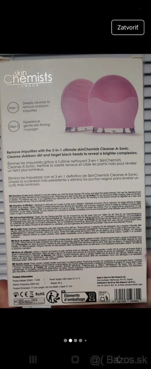 Čistiaca sonická kefa na tvár SKIN CHEMISTS LONDON - 2