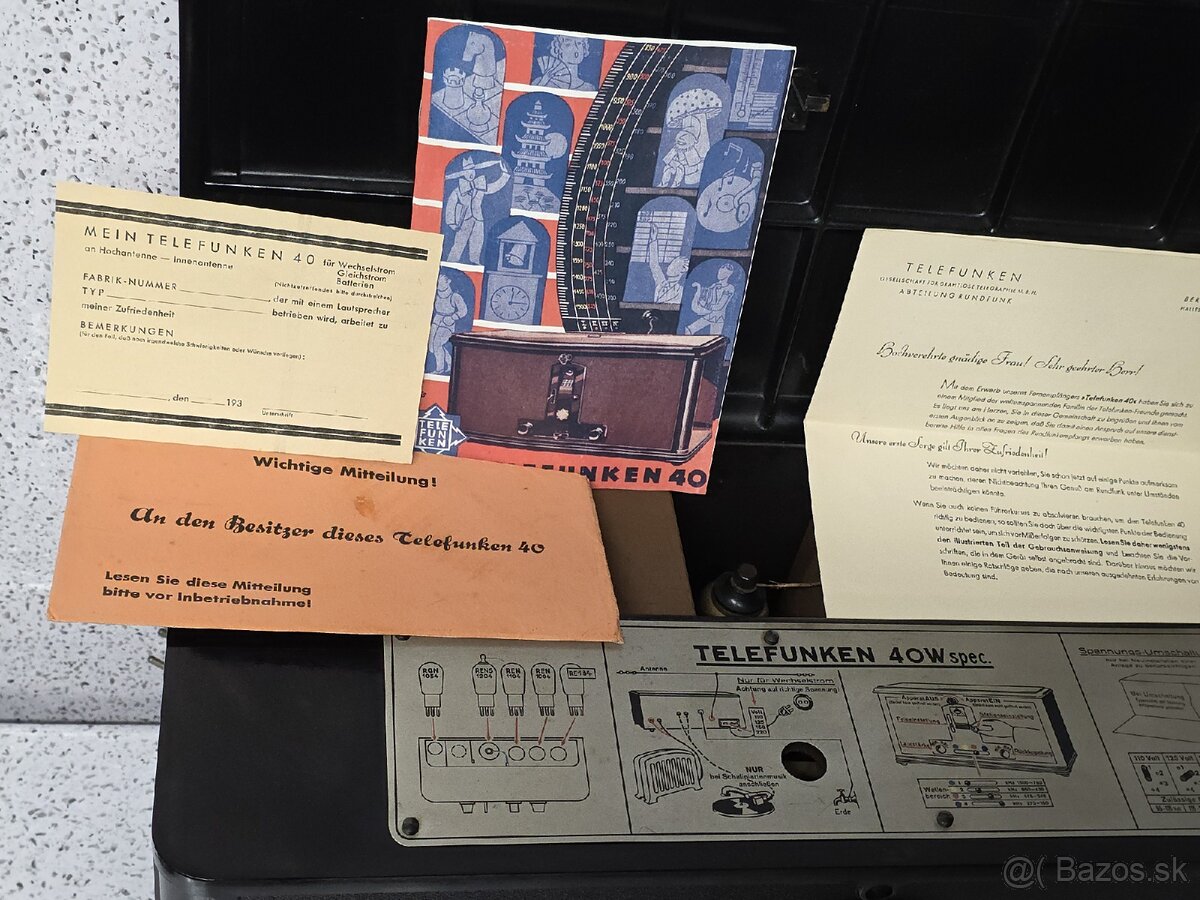 Roky 1929 –1930 ☆ TELEFUNKEN 40 W Spec. - 2