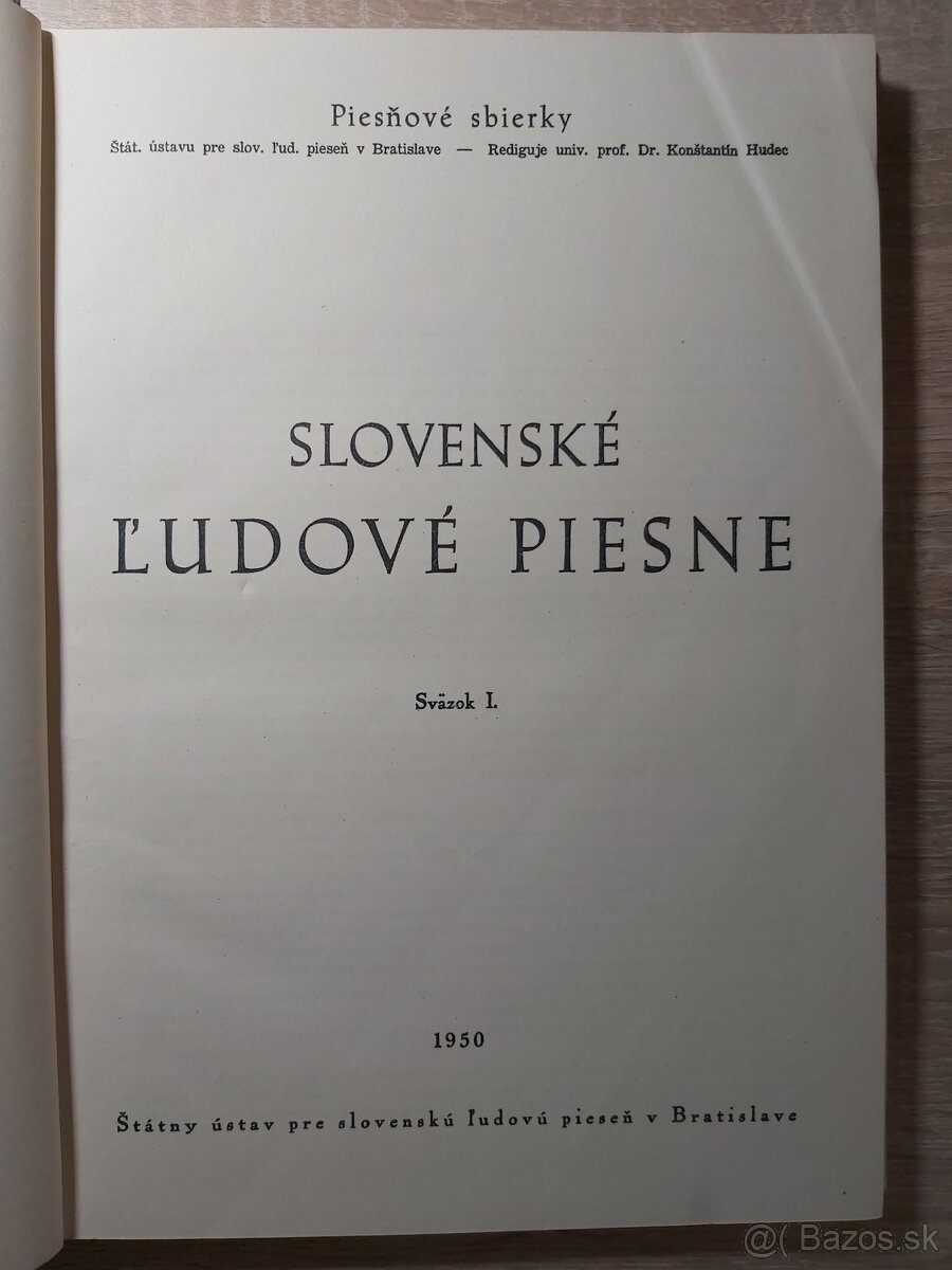 Konštantín Hudec: SLOVENSKÉ ĽUDOVÉ PIESNE I. - 2