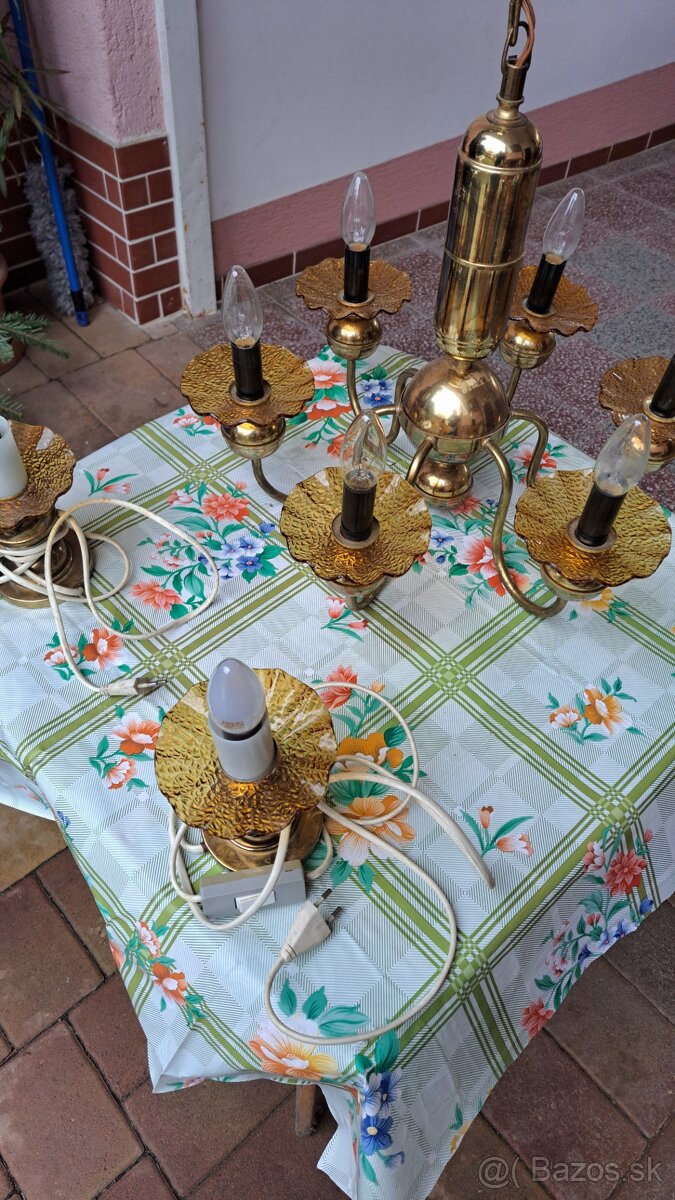 Starožitný luster a dve lampičky - 2