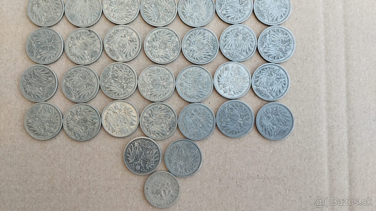 51 helleru 20 RU, rakousko uhersko mince + mince 20hal. - 2