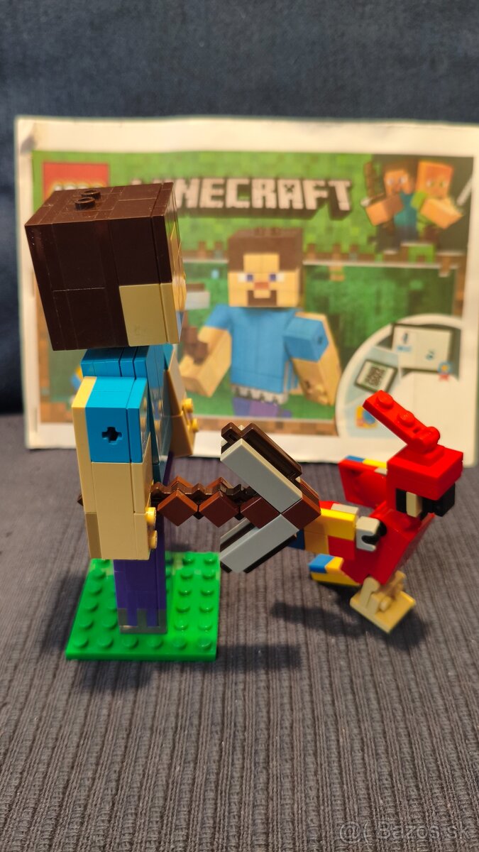 Predám LEGO 21148 Minecraft Steve BigFig with Parrot - 2