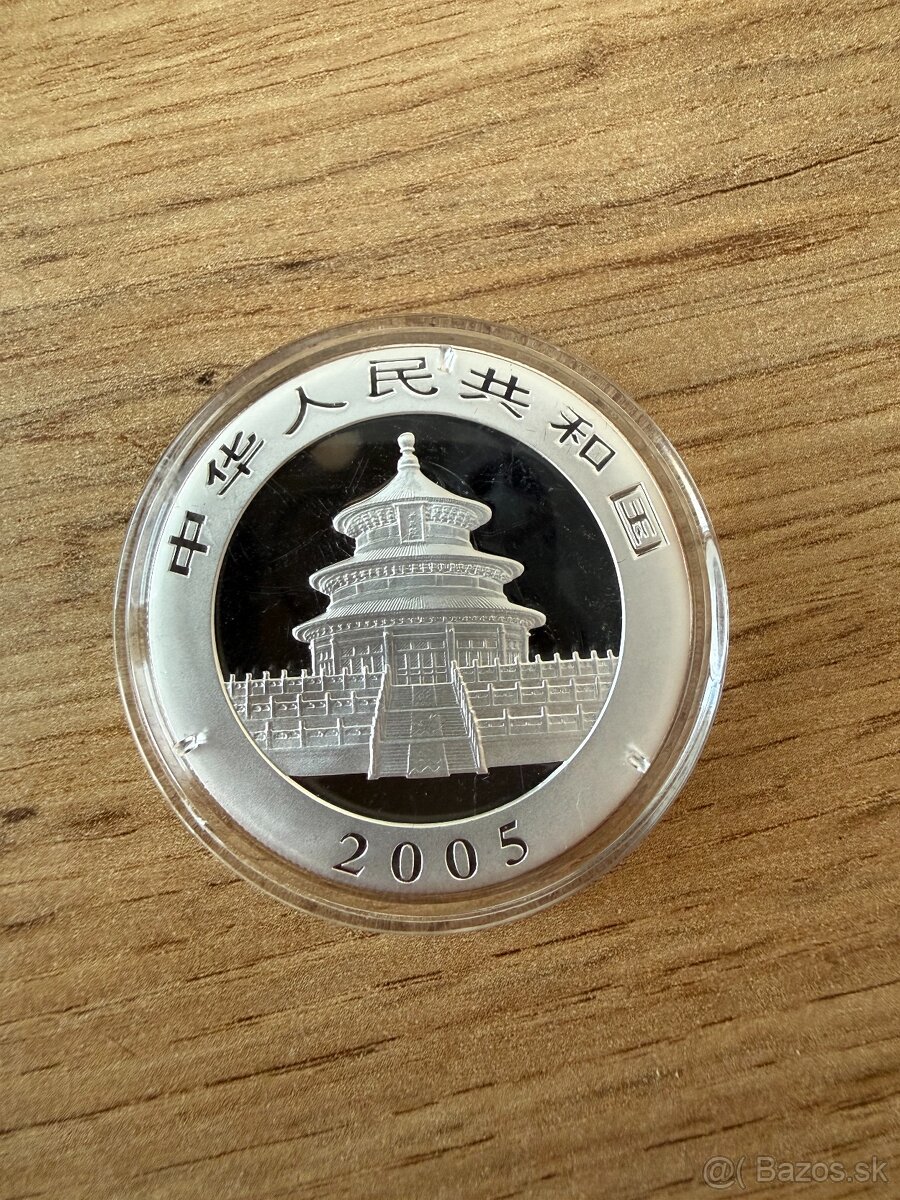 1 oz Čínska Panda 2005 strieborná minca - 2