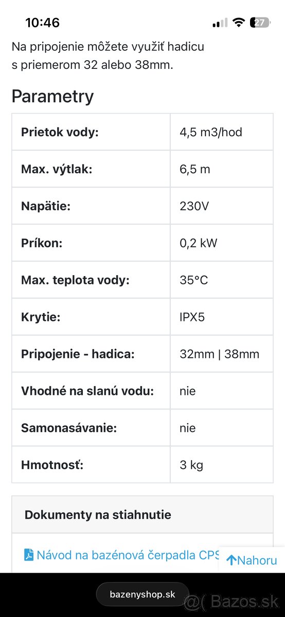 Čerpadlo PumpCPS40-2 code1470 - 2