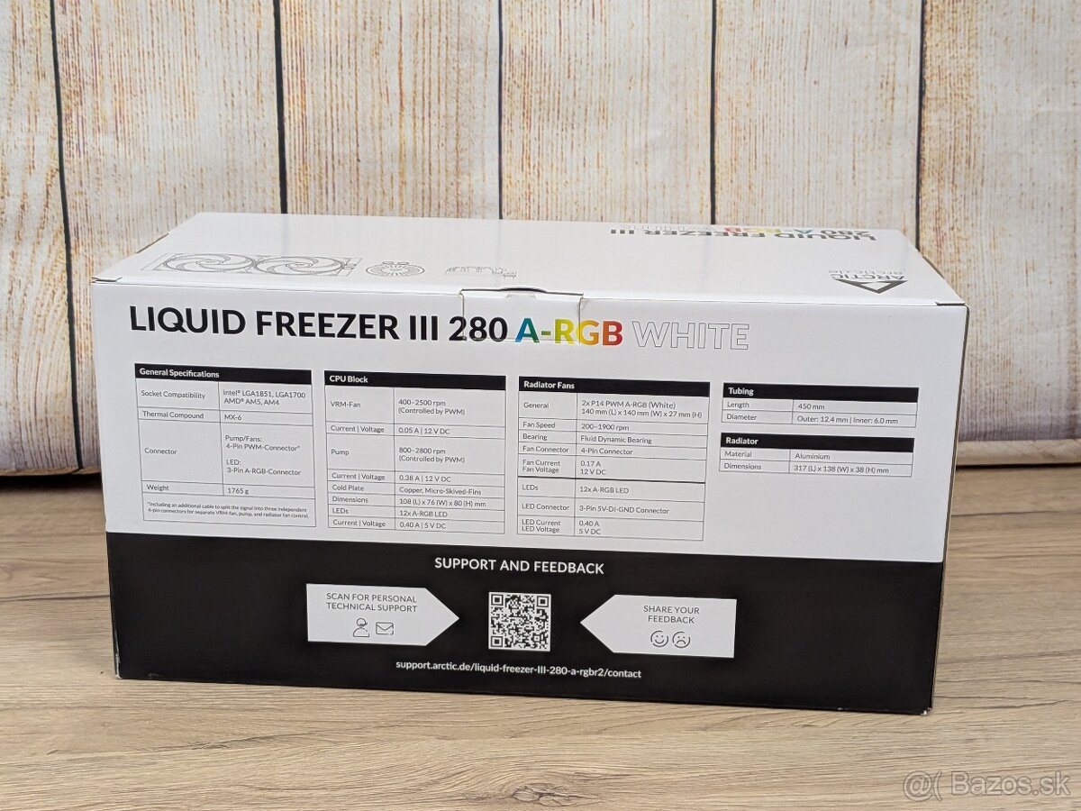 ARCTIC Liquid Freezer III 280 Pro A-RGB White - nový - 2