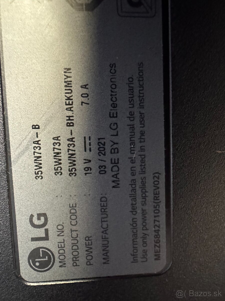LG 35wn73a 35" QHD LCD monitor na diely - 2