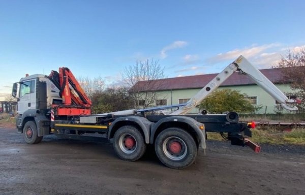 6x6 MAN hák+HR Palfinger kontejener s jeřábem - 2