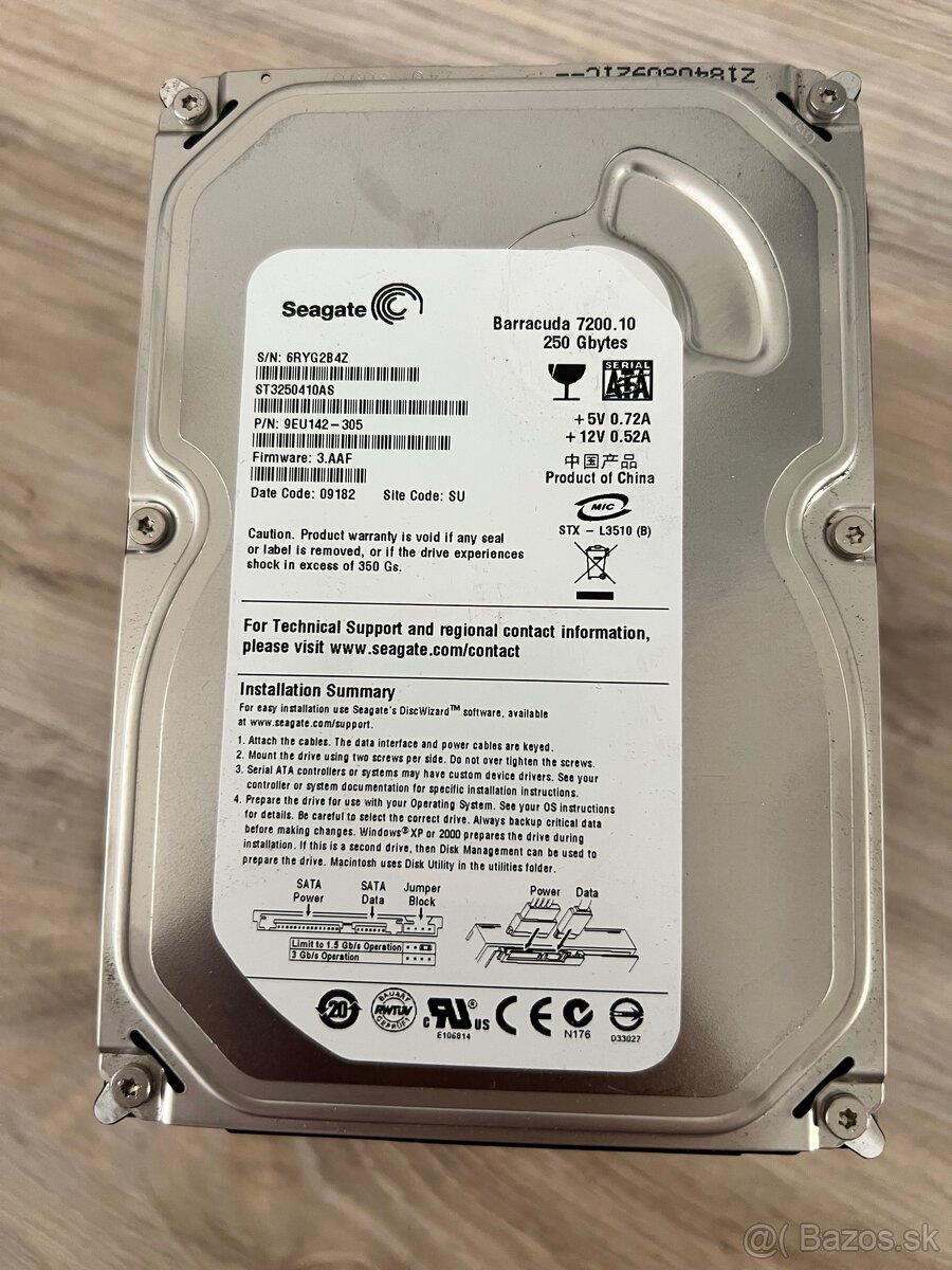 HDD 3,5” 250GB 7200 - 2