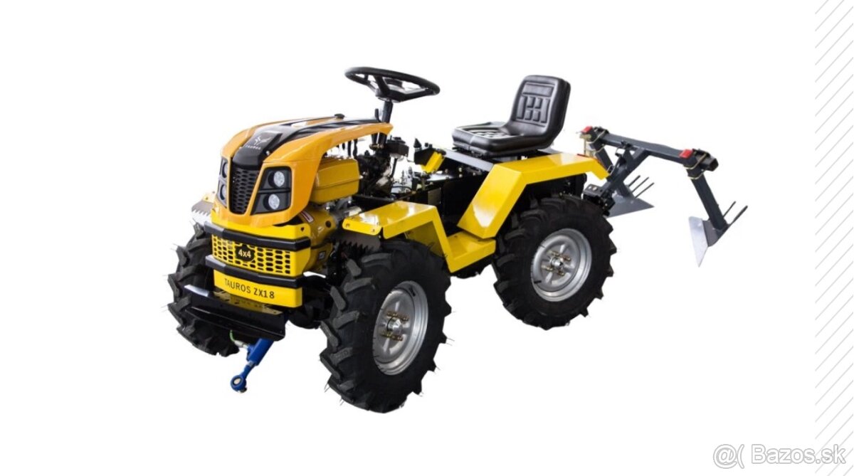 Traktor s pluhom, adaptérom a rotavátorom - 2