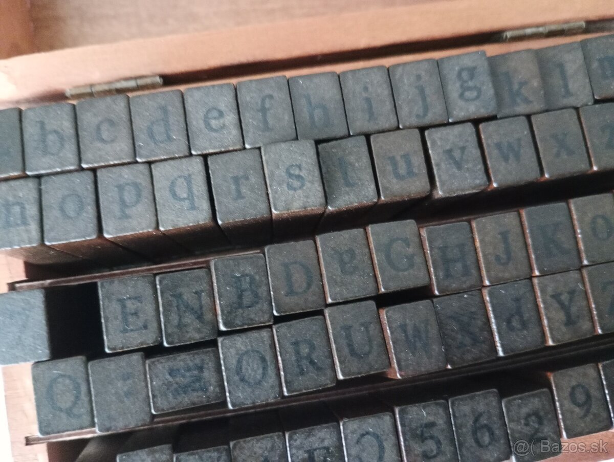 drevené razítka- abeceda - 2