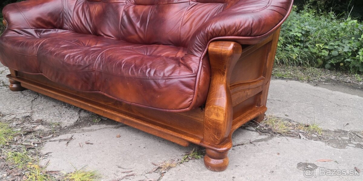 Kožená ROZKLÁDACIA trojsedačka - 2