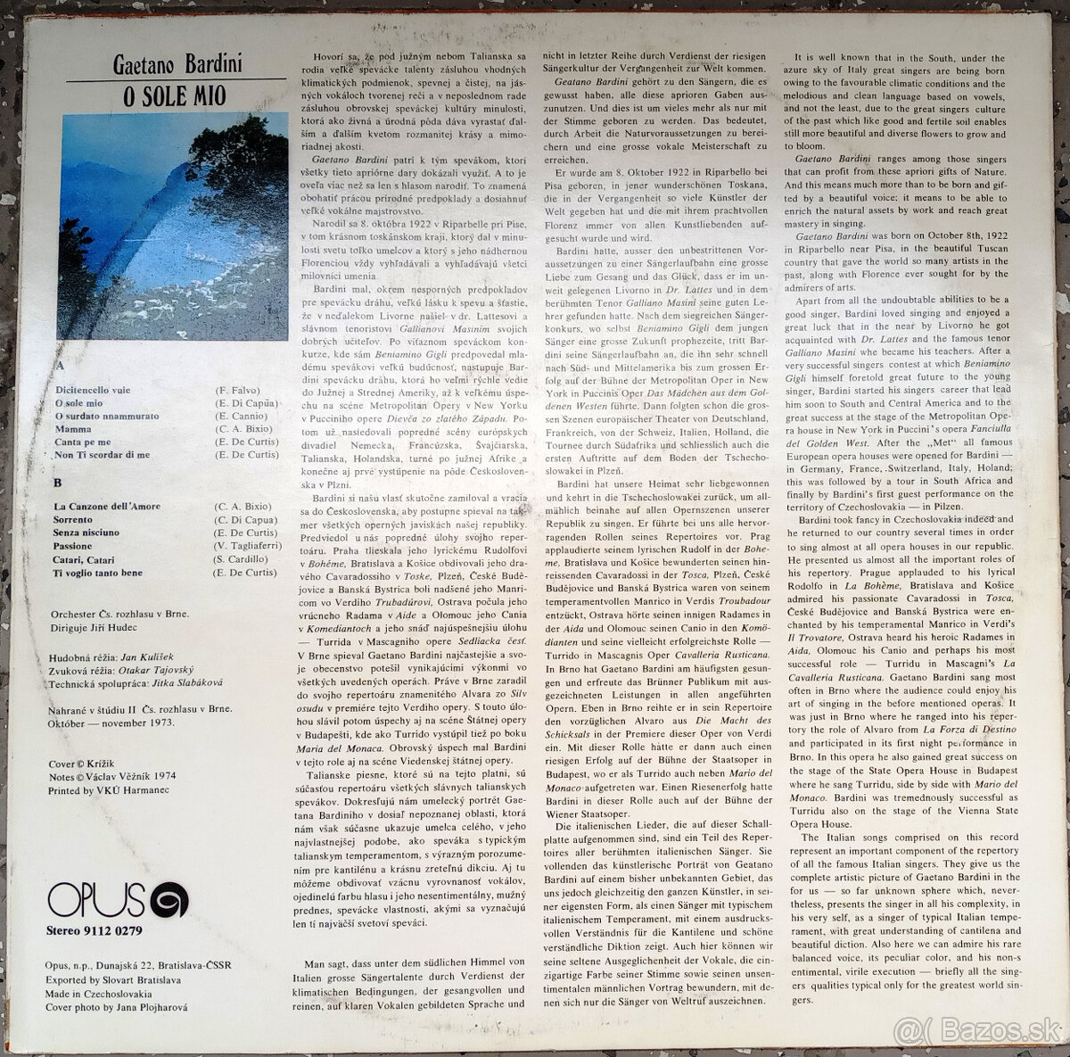 LP - talianske klasické piesne - Gaetano Bardini - 2