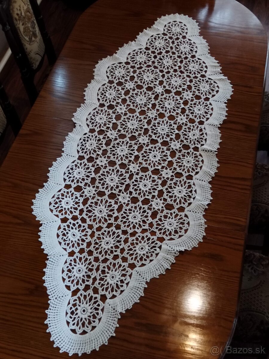 Ručne hačkovaný obrus na stôl, veľký. - 2