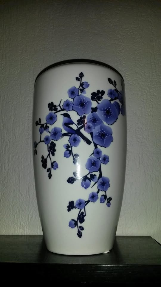 váza s vtáčikom a kvetmi - 2