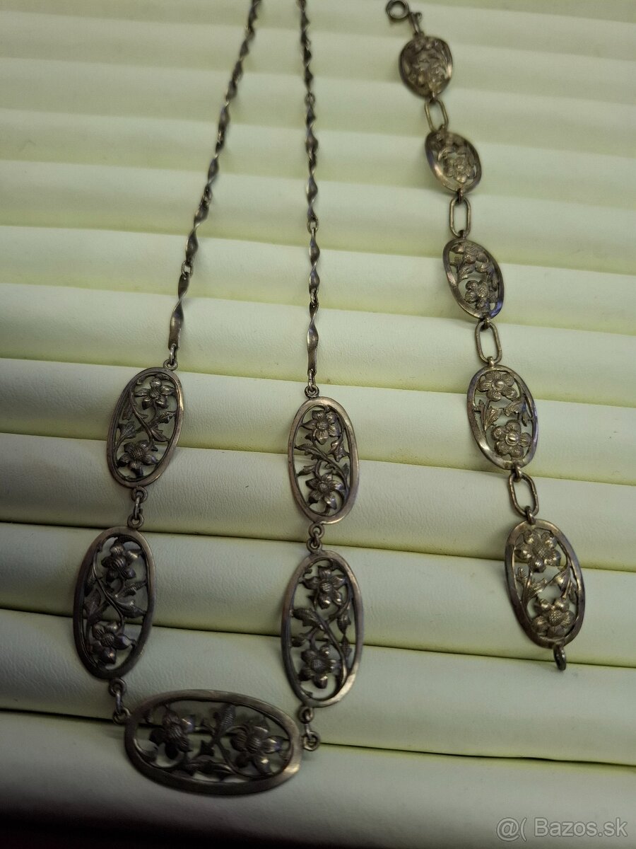 Strieborná sada šperkov - náhrdelník a náramok - 2